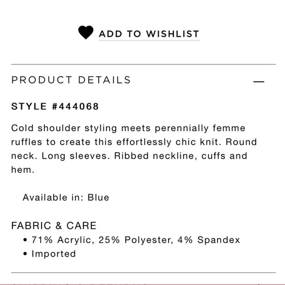 Ann Taylor LOFT Blue Cold Ruffle Shoulder Sweater Ruffle - Picture 4 of 5